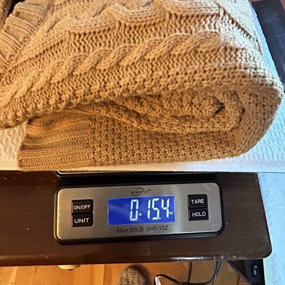 Sanctuary Cable Knit Sweater Camel Brown Tan crewneck Size Medium - Picture 10 of 10